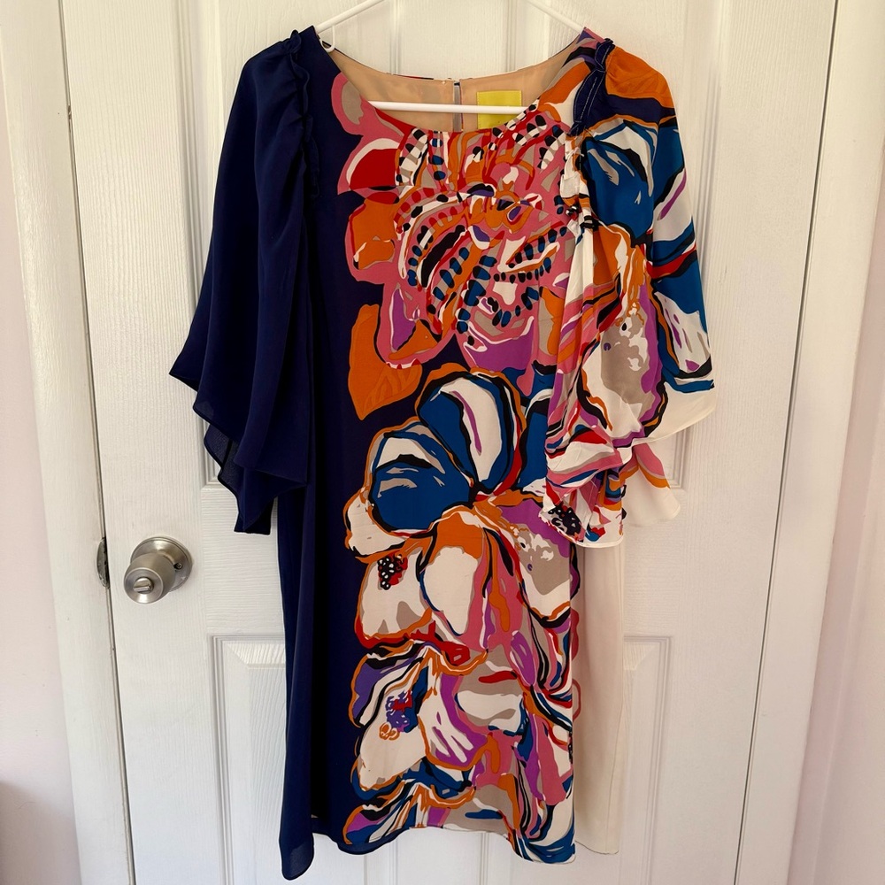 Anthropologie Maeve Vero Silk Floral Dress Size Medium